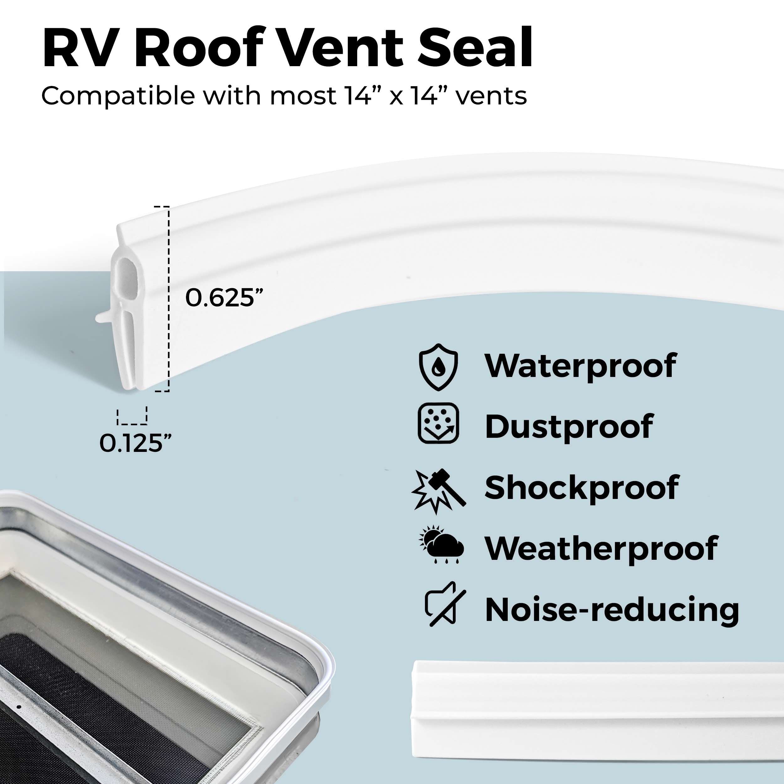 14" UNIVERSAL RV ROOF VENT COVER